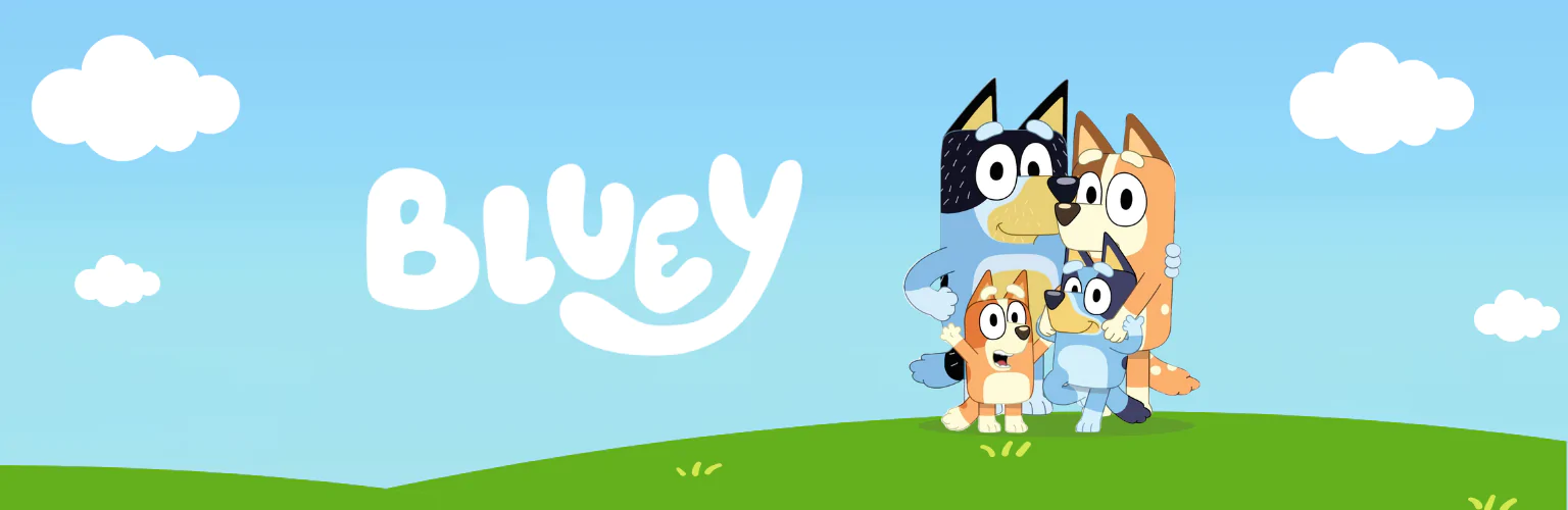 Bluey hry banner mobil