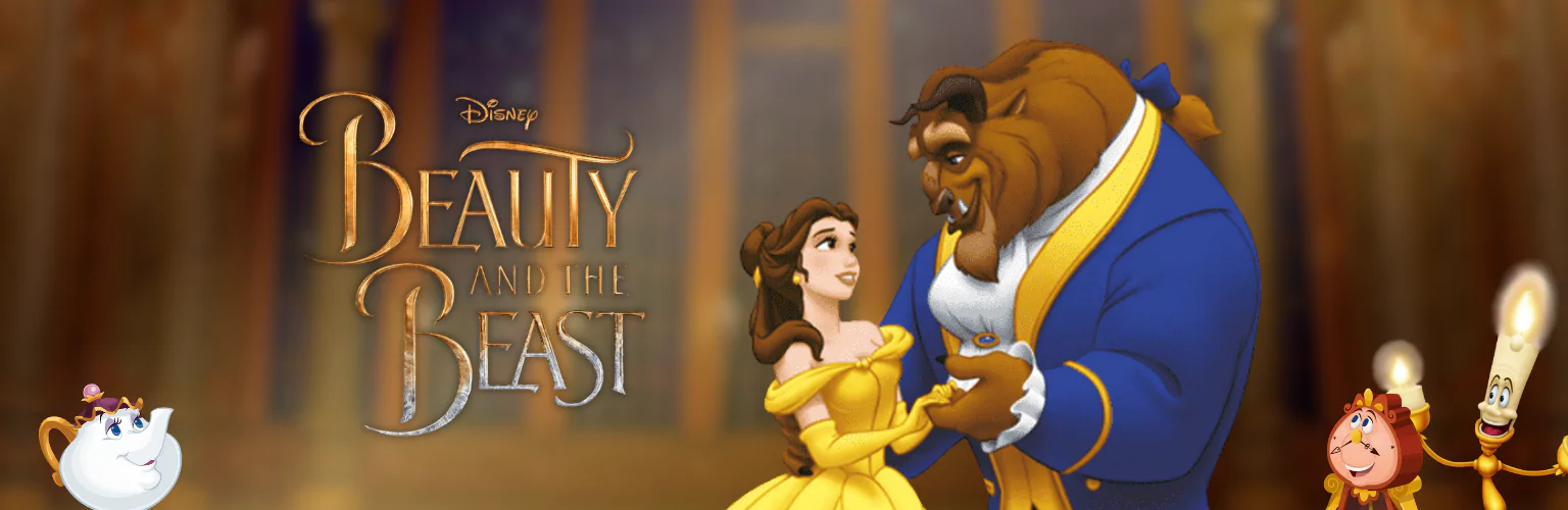 Beauty and the Beast věci produkty dárky banner mobil