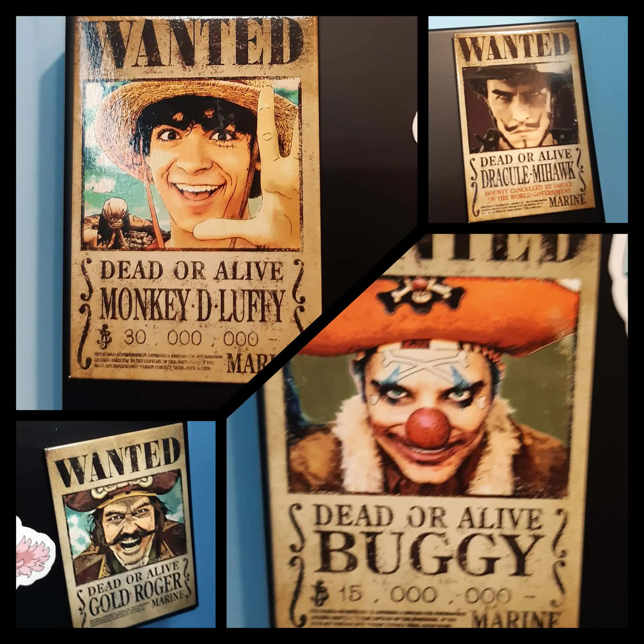 Sada 4 magnetů na ledničku One Piece Wanted fotografii produktu