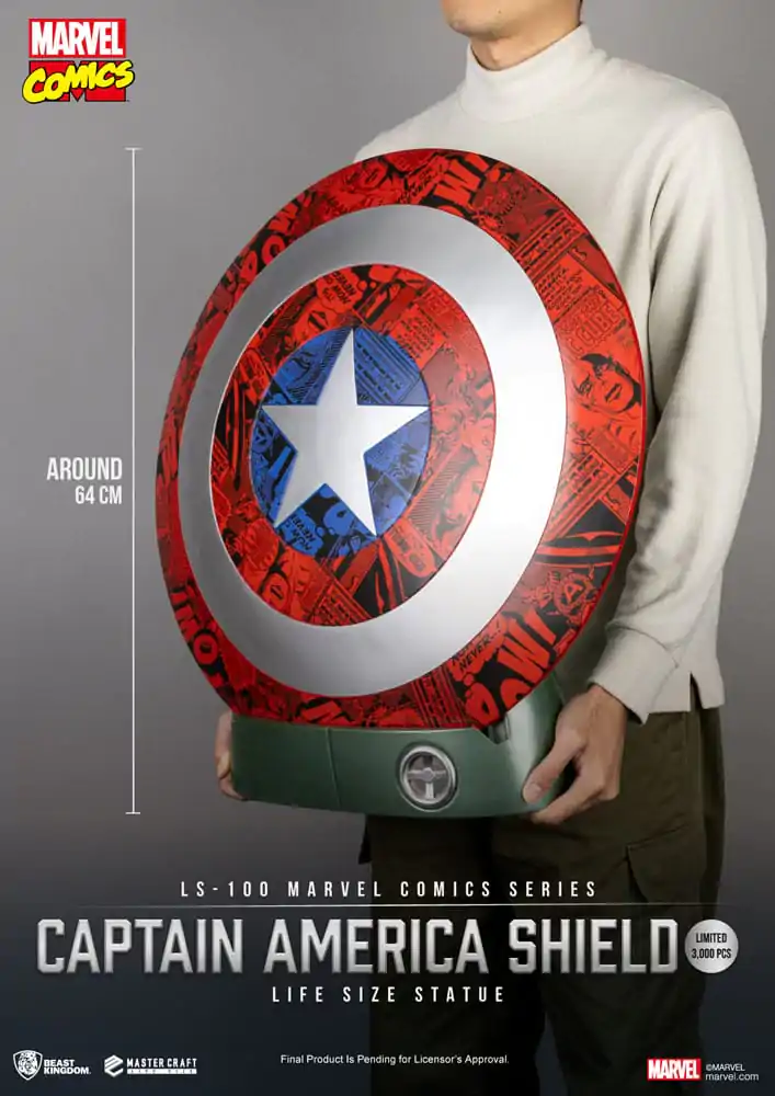 Marvel Comics PVC Captain America Štít Socha v životní velikosti 64 cm fotografii produktu