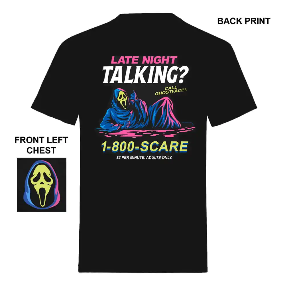 Scream T-Shirt Ghost Face Late Night Talking fotografii produktu