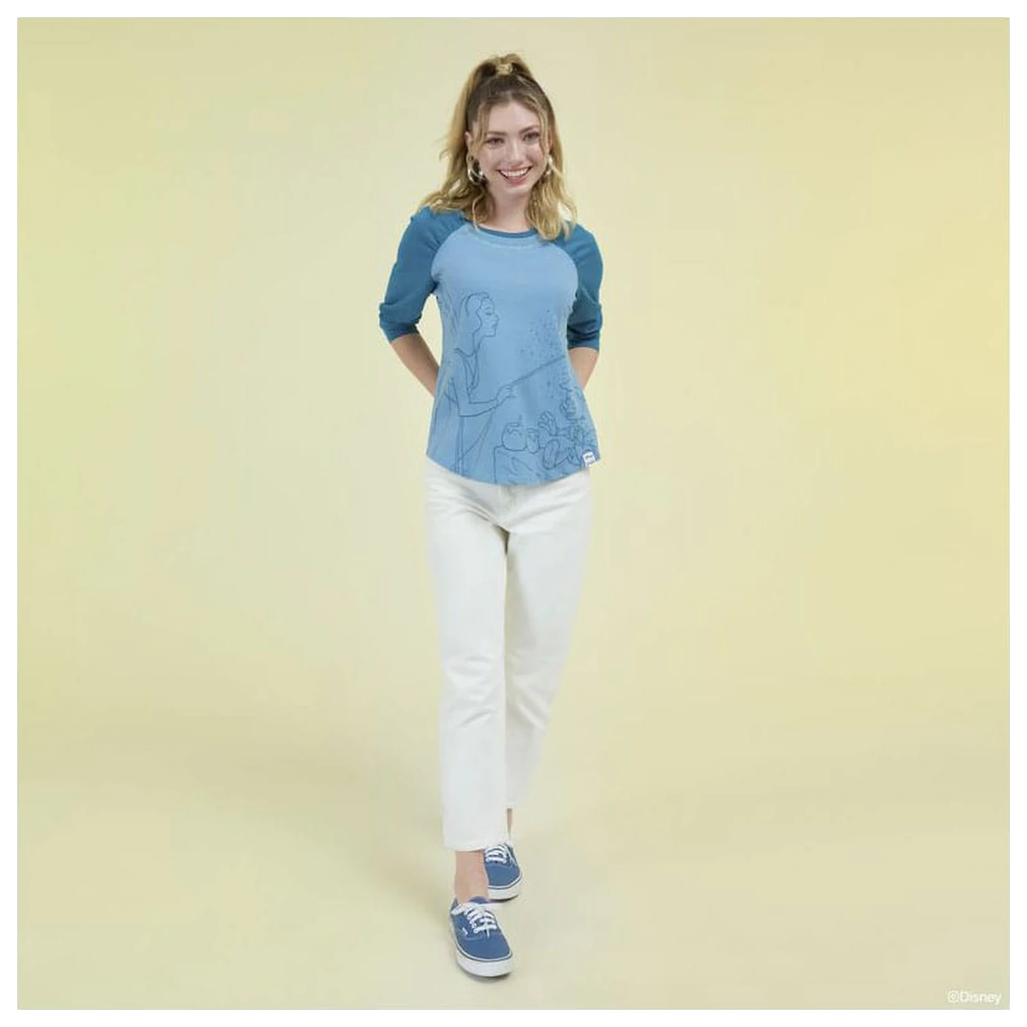 Pinocchio by Loungefly Tričko T-Shirt Unisex Blue Fairy Shirred Raglan fotografii produktu