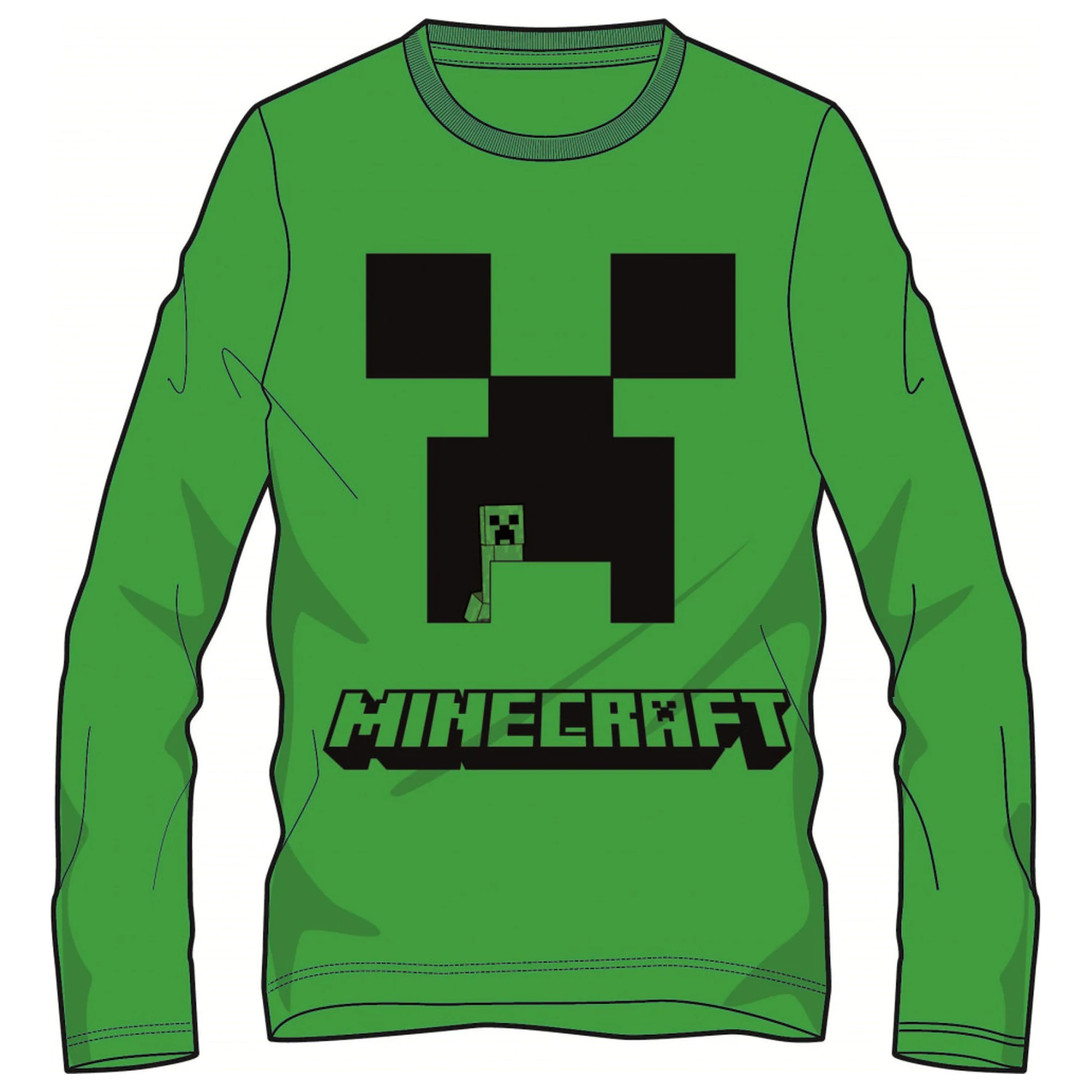Minecraft Creeper Zelené Dětské tričko s dlouhým rukávem, Top fotografii produktu