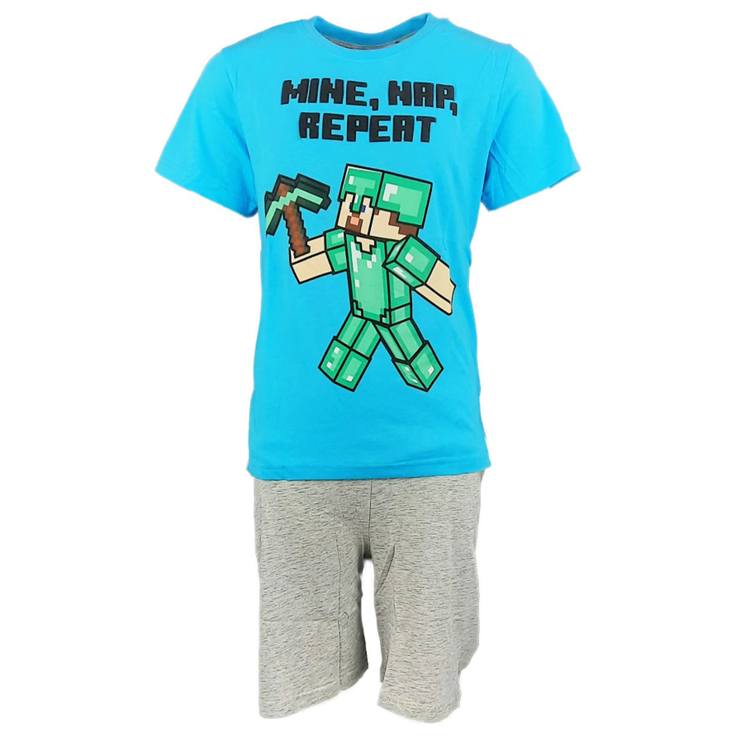 Minecraft Mine Day Repeat dětské krátké pyžamo fotografii produktu