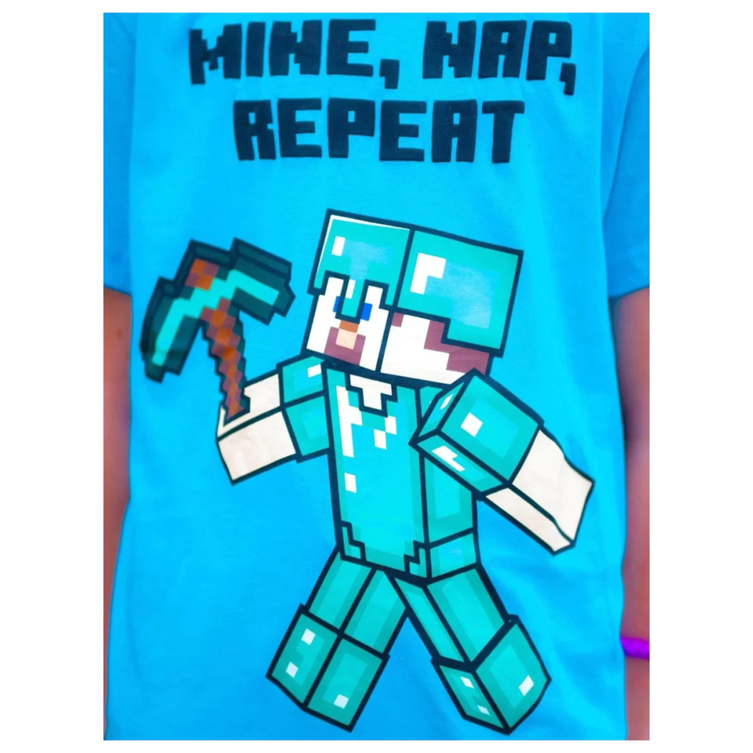 Minecraft Mine Day Repeat dětské krátké pyžamo fotografii produktu