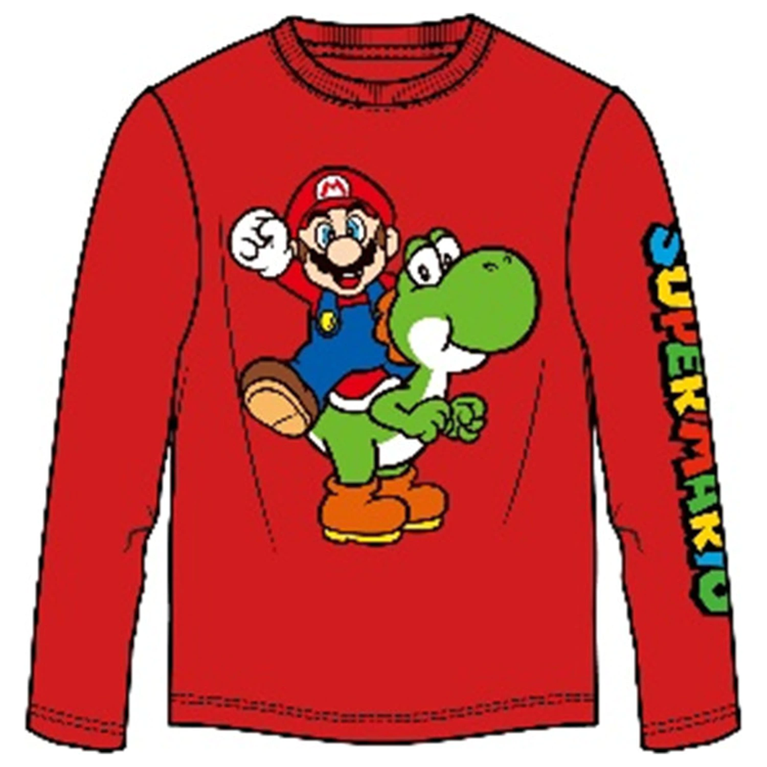 Super Mario Yoshi Dětské Tričko s dlouhým rukávem, Top fotografii produktu