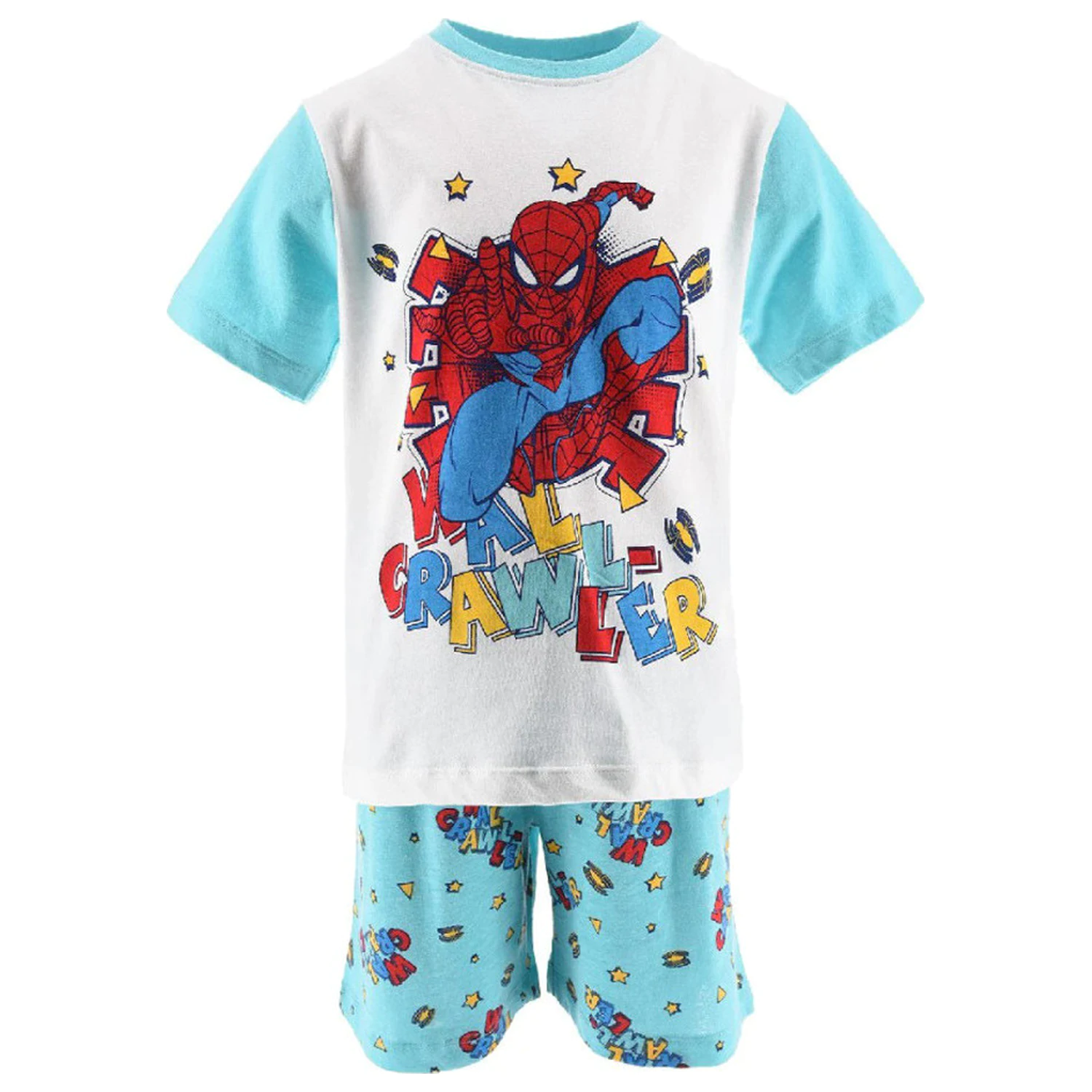 Spider-Man Wall Crawler Modré dětské krátké pyžamo fotografii produktu