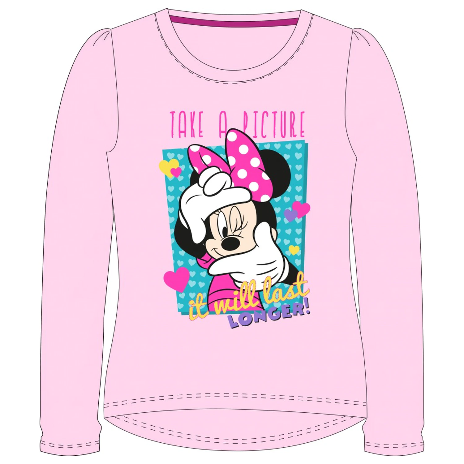 Disney Minnie Take a Picture dětské tričko s dlouhým rukávem, top fotografii produktu