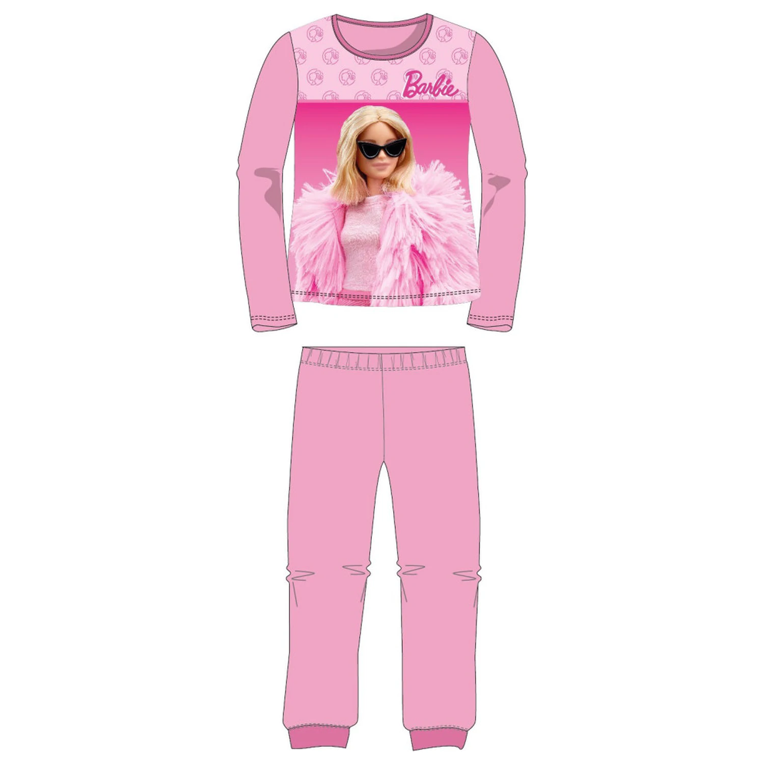 Barbie Elegant Light Pink dlouhé dětské pyžamo fotografii produktu