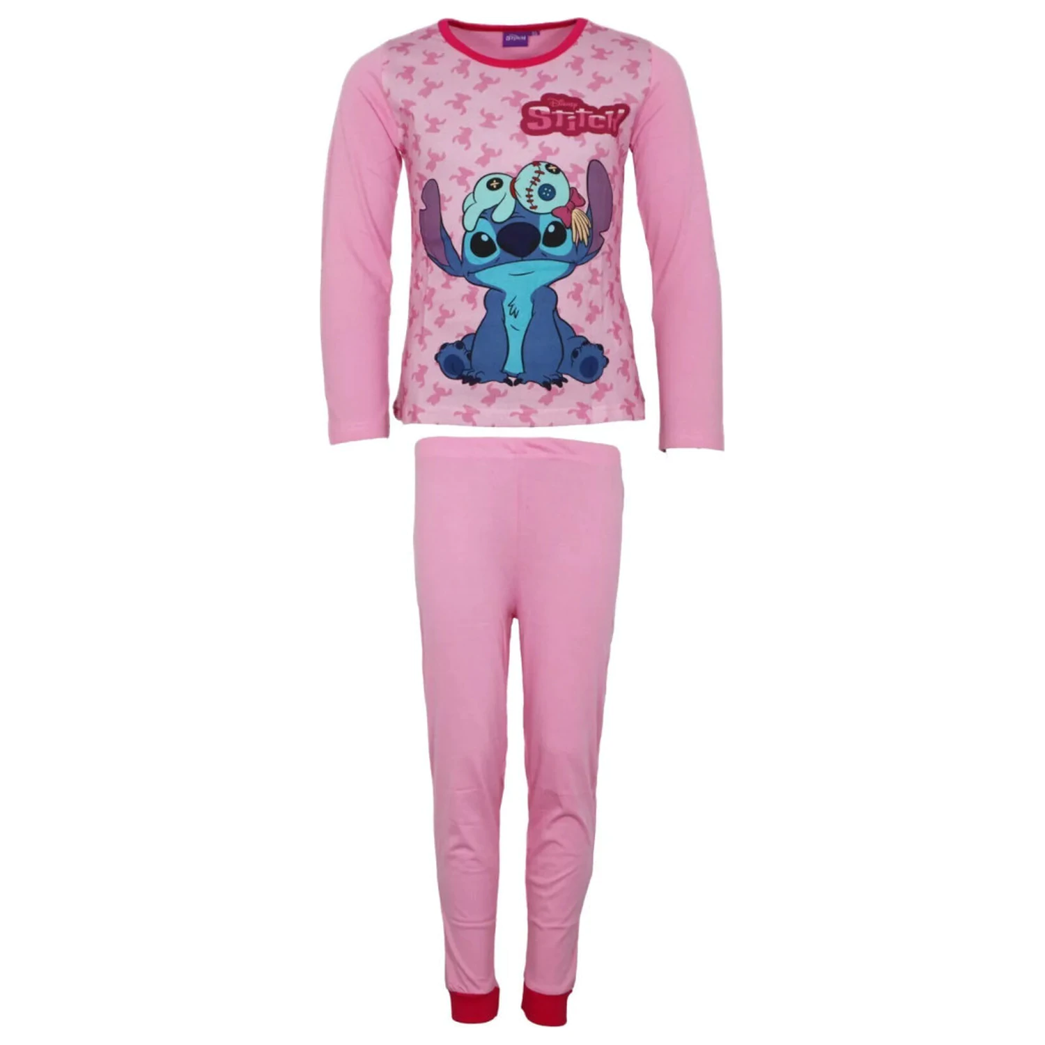 Stitch Scrump světle růžové Dětské dlouhé pyžamo fotografii produktu