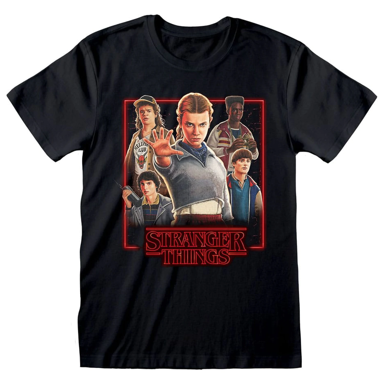 Stranger Things tričko postavy ve svítící krabici fotografii produktu