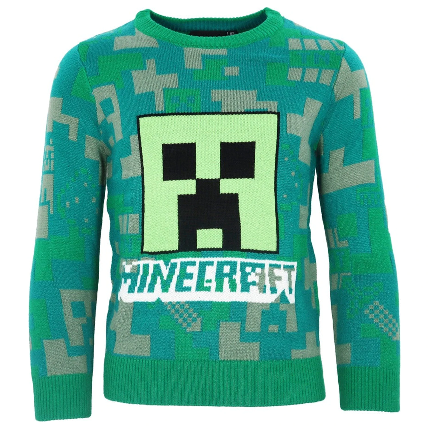 Minecraft zelený pletený svetr pro děti fotografii produktu