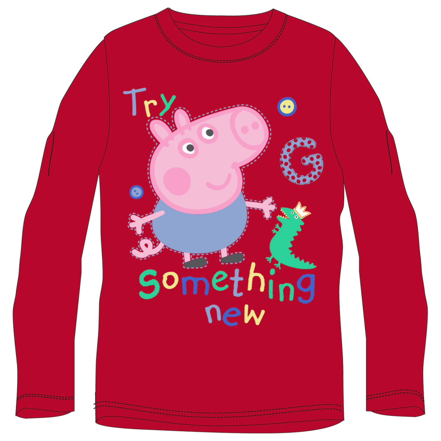 Peppa Pig Something New Red Dětské tričko s dlouhým rukávem Top fotografii produktu