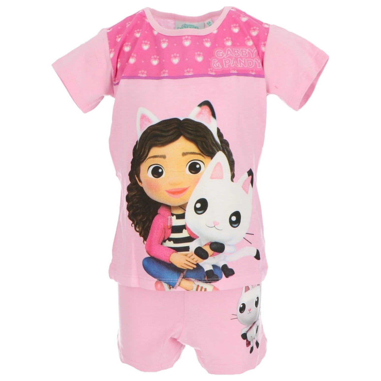 Gabi's Dollhouse Pandy Paws světle růžové dětské krátké pyžamo fotografii produktu