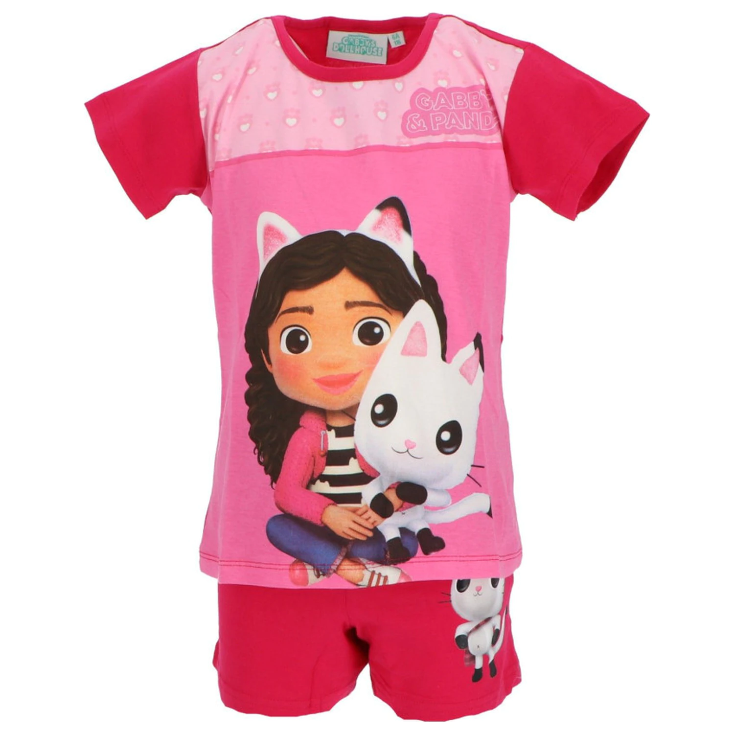 Gabi's Dollhouse Pandy Paws Pink dětská krátká pyžama fotografii produktu
