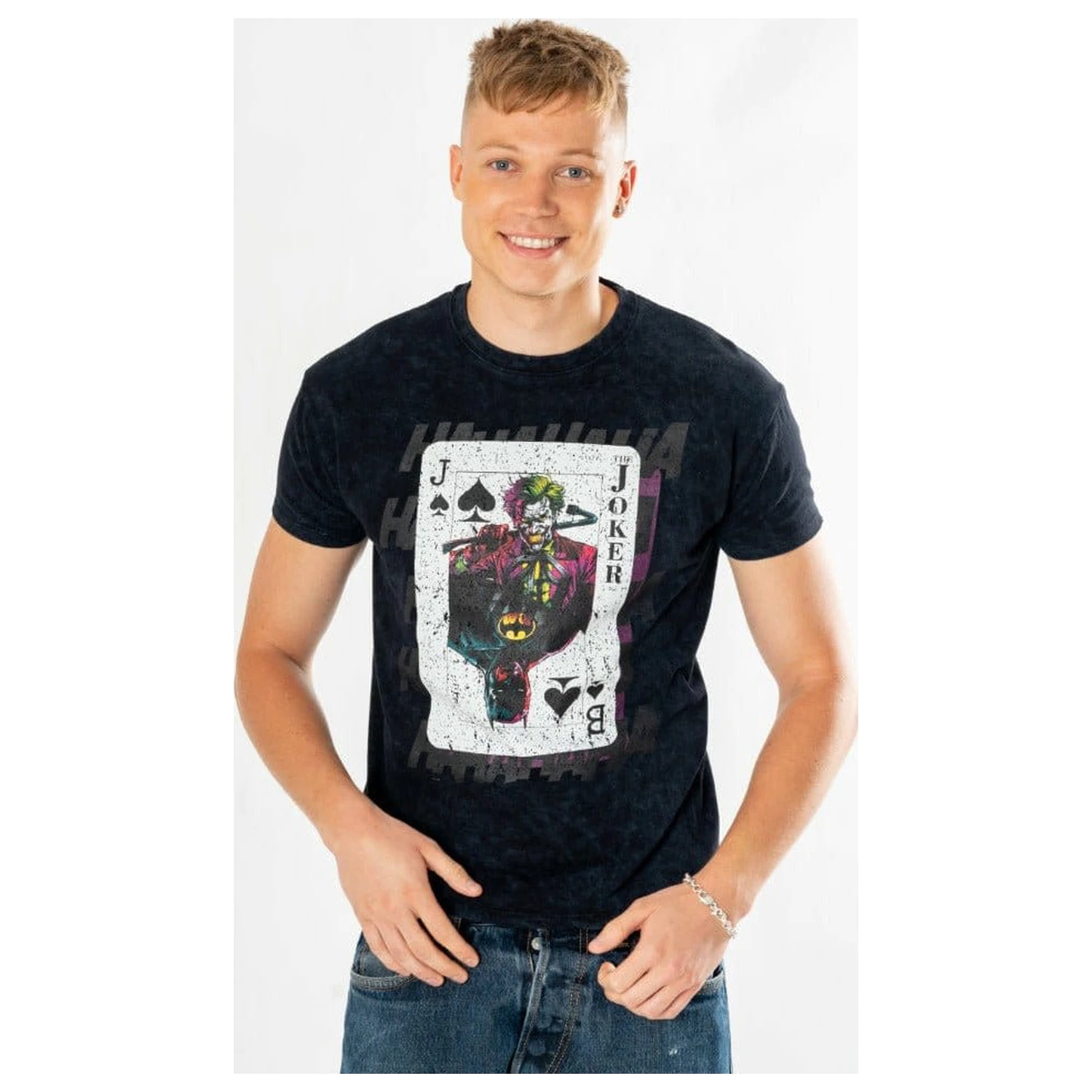 DC Comics tričko The Joker Acid Wash Playing Card fotografii produktu