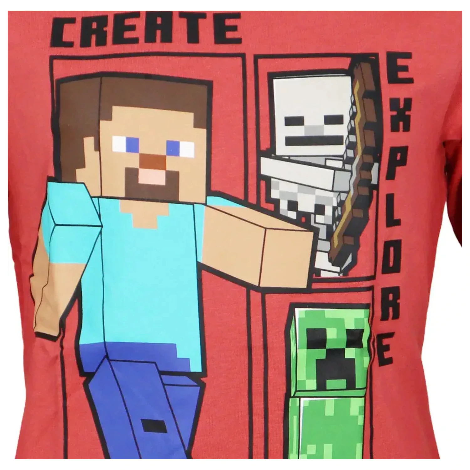 Minecraft Create Červené tričko s dlouhým rukávem pro děti fotografii produktu