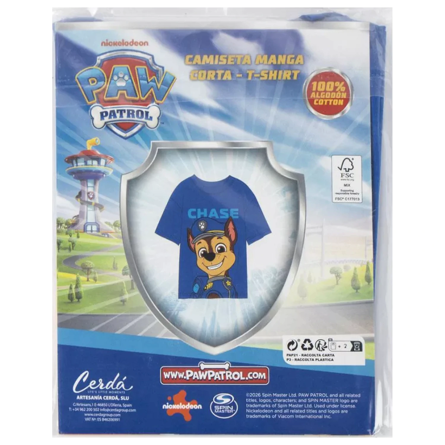 PAW Patrol Blue Chase dětské tričko s krátkým rukávem, top fotografii produktu
