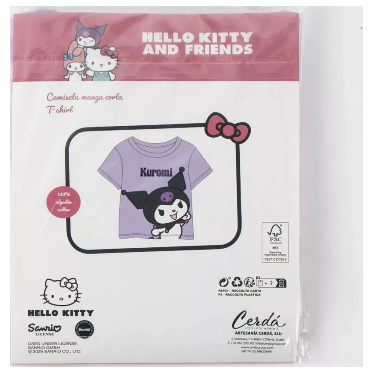 Hello Kitty Kuromi Purple dětské tričko s krátkým rukávem, top fotografii produktu