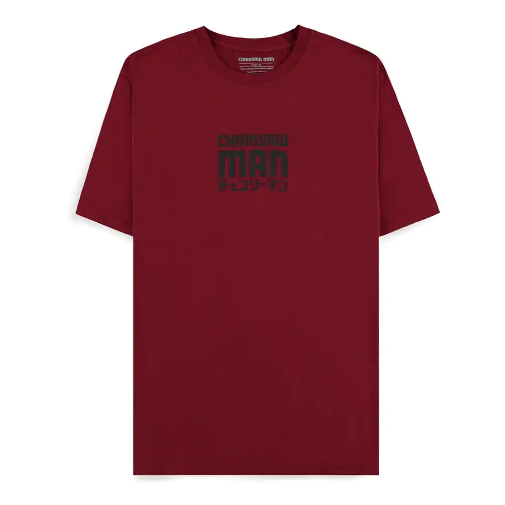 Chainsaw Man T-Shirt Úsměv Bordó fotografii produktu