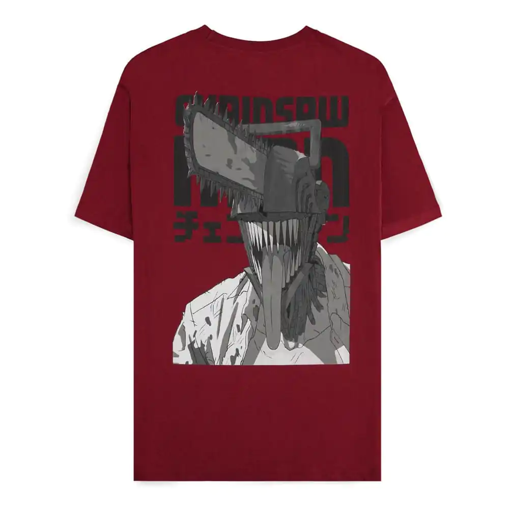 Chainsaw Man T-Shirt Úsměv Bordó fotografii produktu
