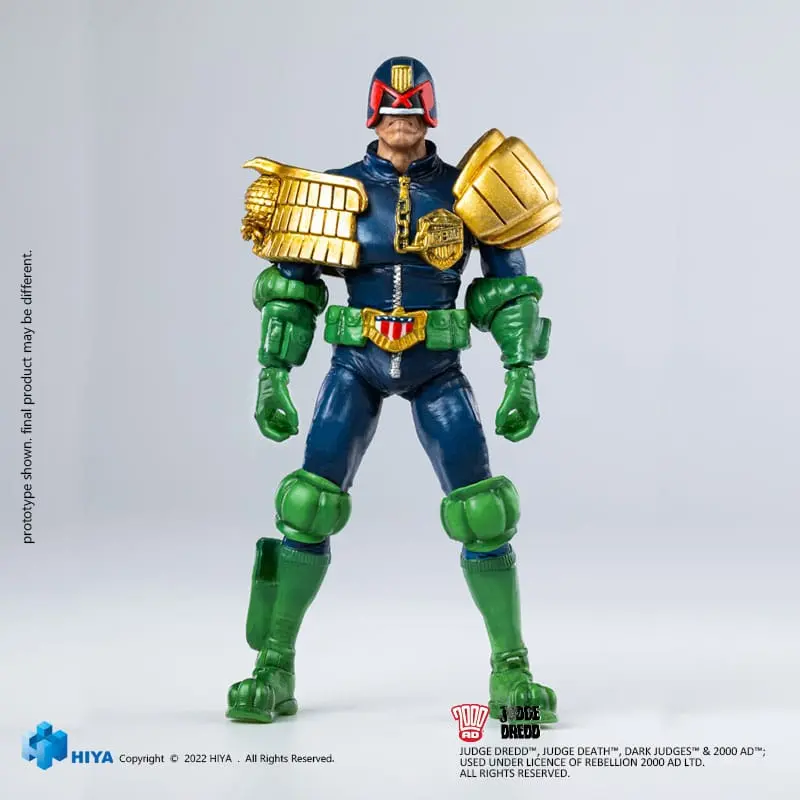 2000 AD Exquisite Mini akční figurka 1/18 Judge Dredd Gaze Into The Fist of Dredd 10 cm fotografii produktu