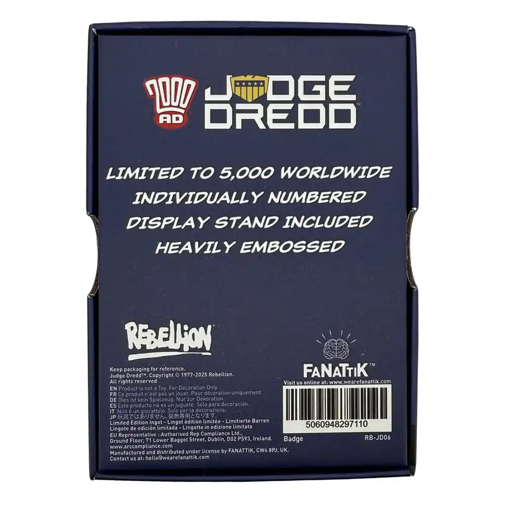 2000 AD replika odznaku Soudce Dredd Limitovaná Edice fotografii produktu