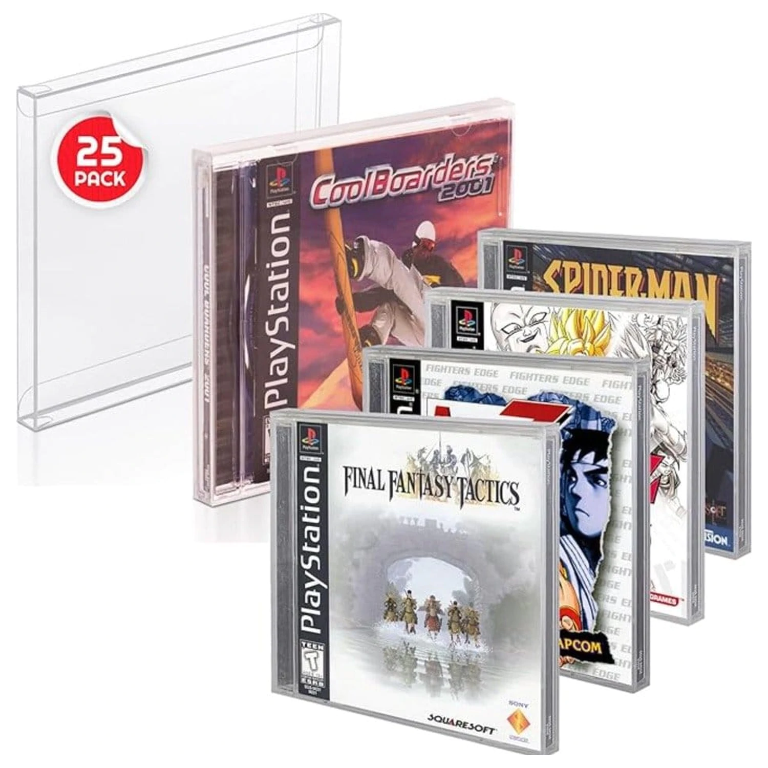 PET Protectors 25 ks pro PS1/Single CD/Dreamcast (Jewel Case) Games fotografii produktu