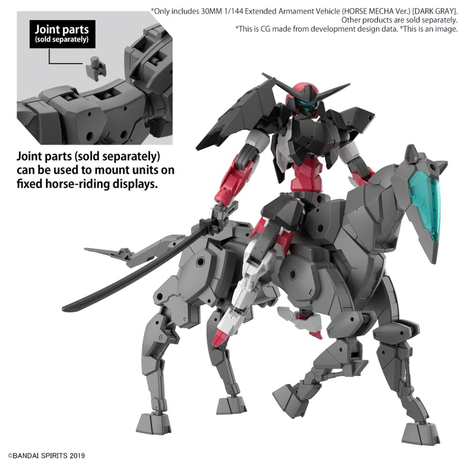30MM 1/144 Extended Armament Vehicle (Koňský Mecha) Dark Model Kit fotografii produktu