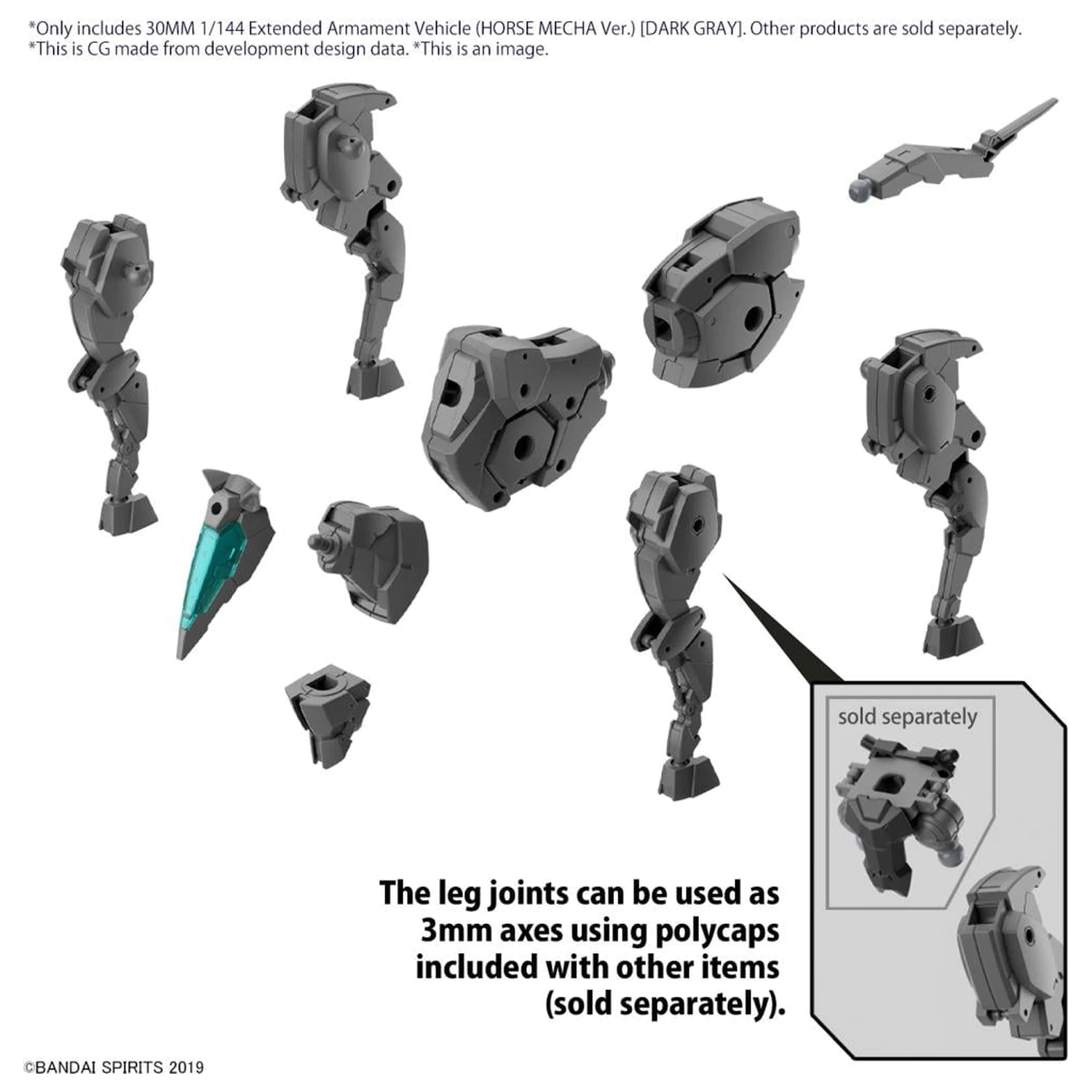 30MM 1/144 Extended Armament Vehicle (Koňský Mecha) Dark Model Kit fotografii produktu