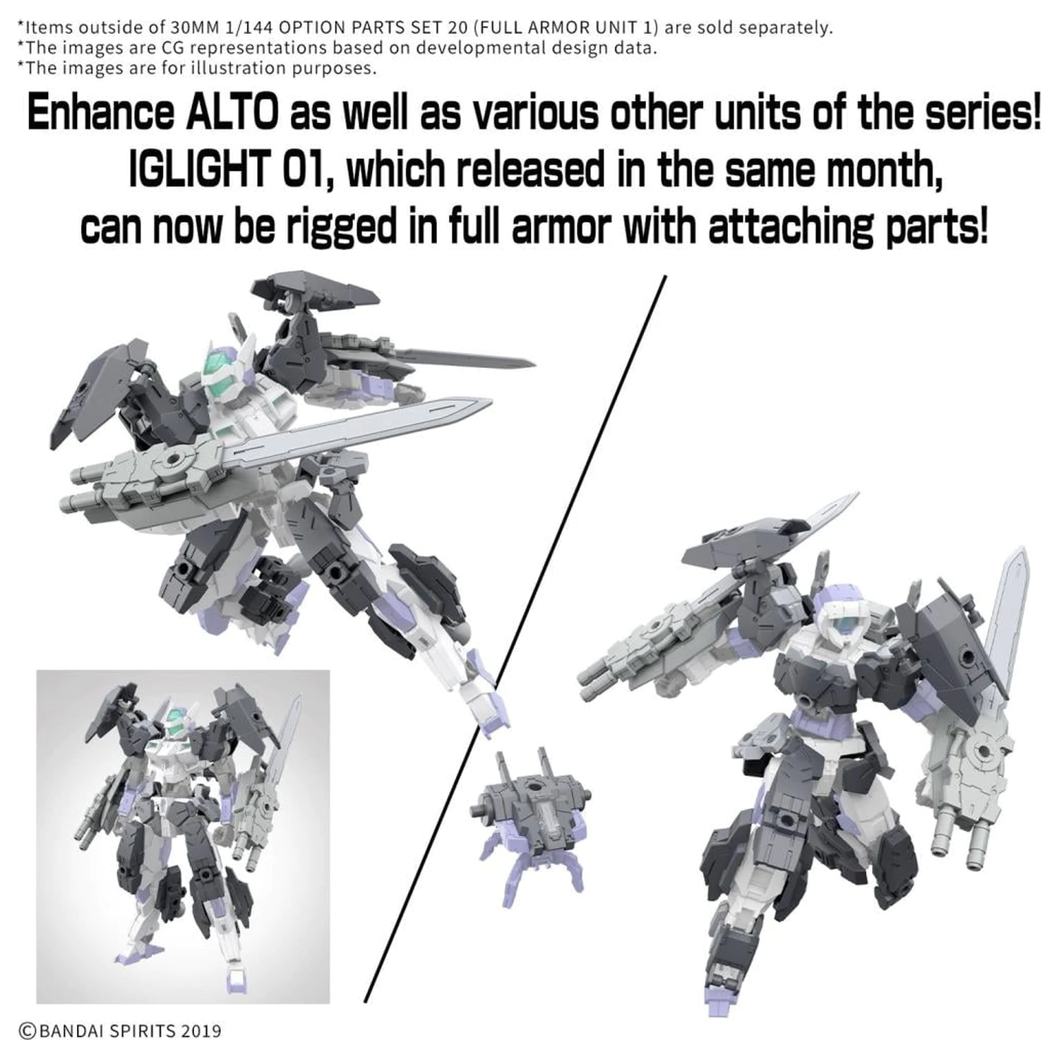 30MM 1/144 sada volitelných dílů 20 (Full Armor Unit 1) modelová stavebnice fotografii produktu