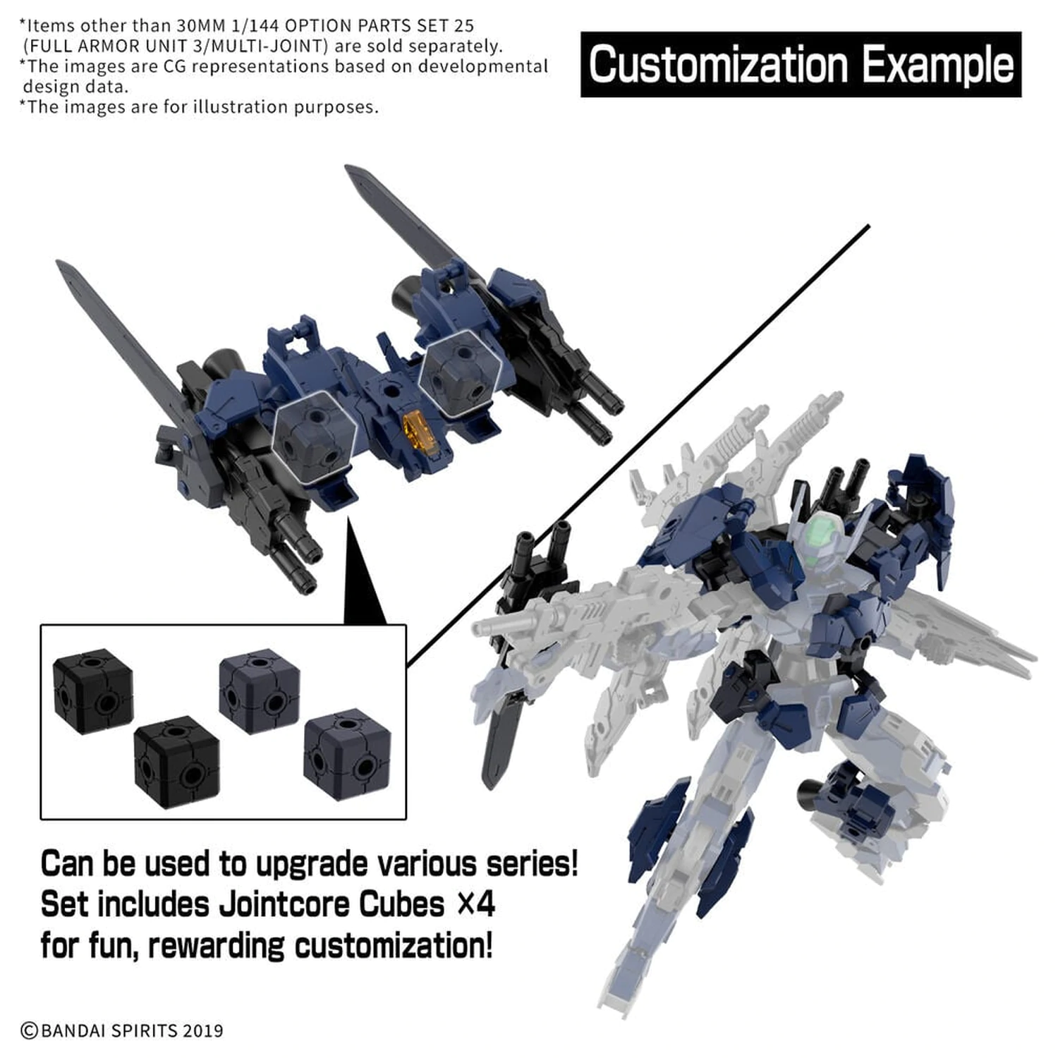 30MM 1/144 Option Parts Set 25 Full Armor Unit 3 Multi-Joint Accessory Set 30 Minutes Missions fotografii produktu