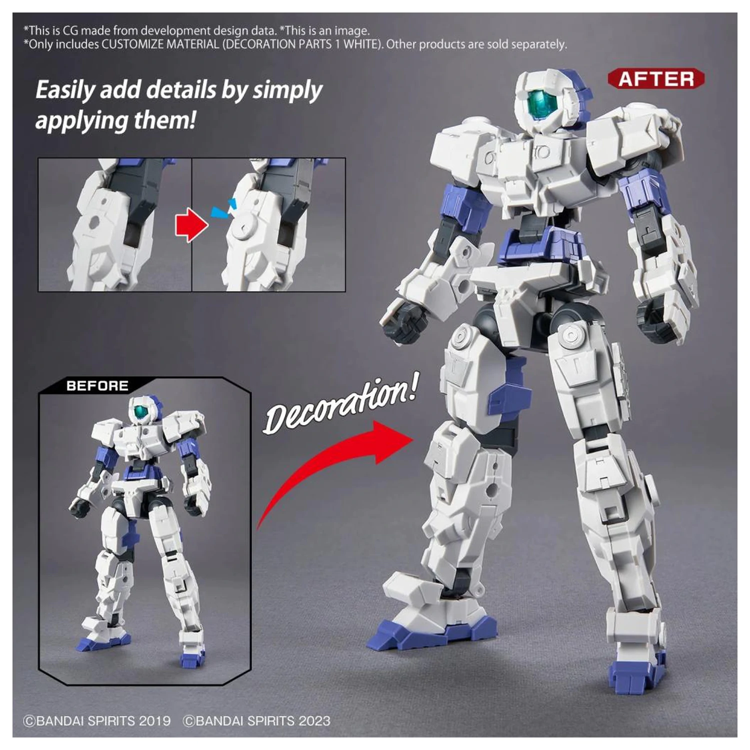 30MM Materiál k přizpůsobení (Dekorační díly 1 Bílá) Model Kit fotografii produktu