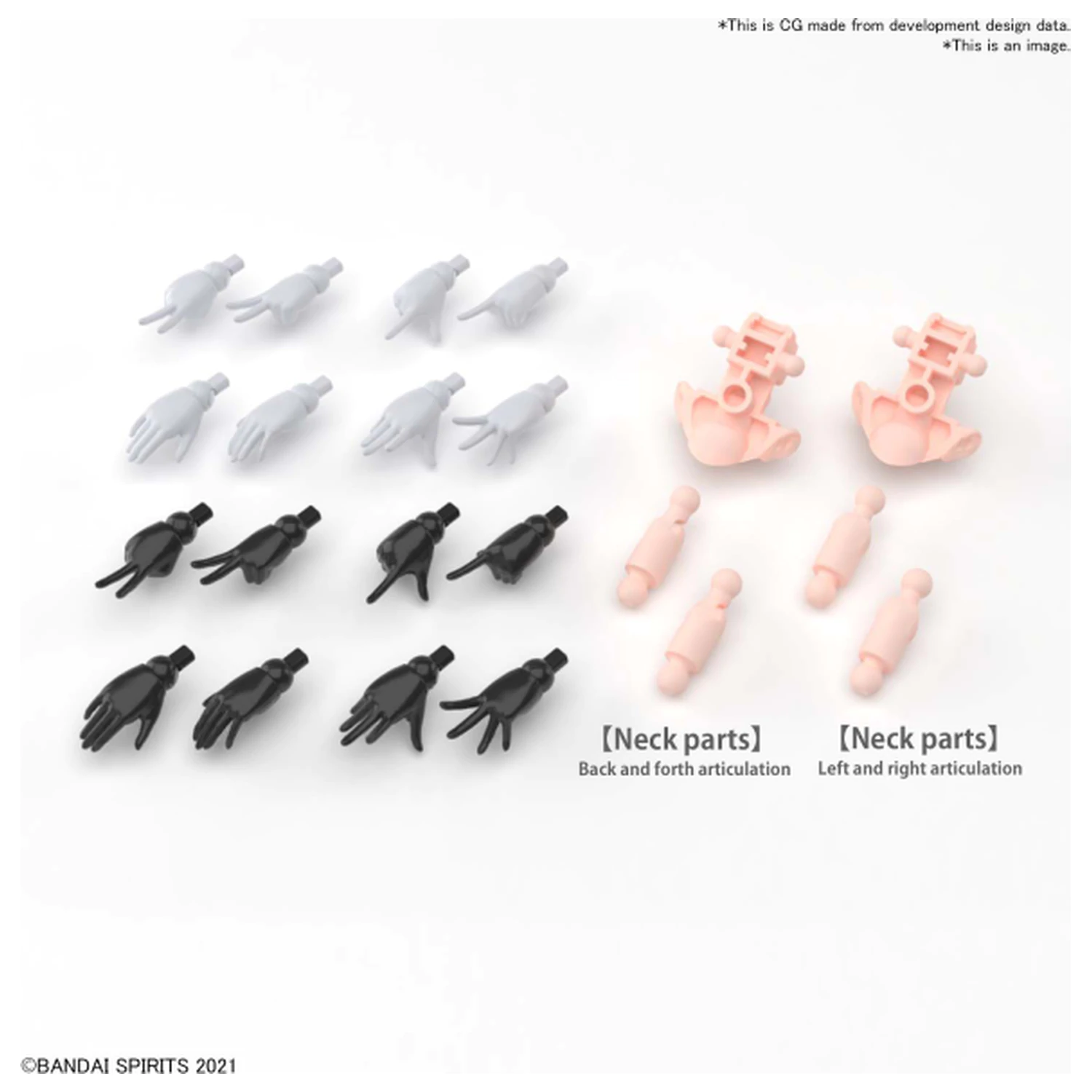 30MS Option Díly rukou (Bílá / Černá) Model Kit fotografii produktu