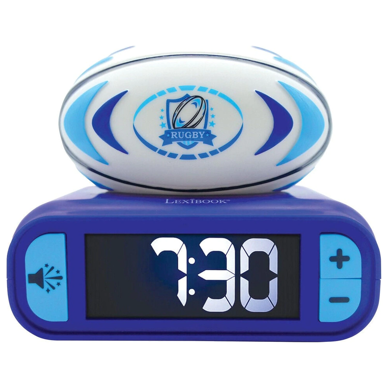 Digitální budík 3D Rugby ball s nočním světlem fotografii produktu