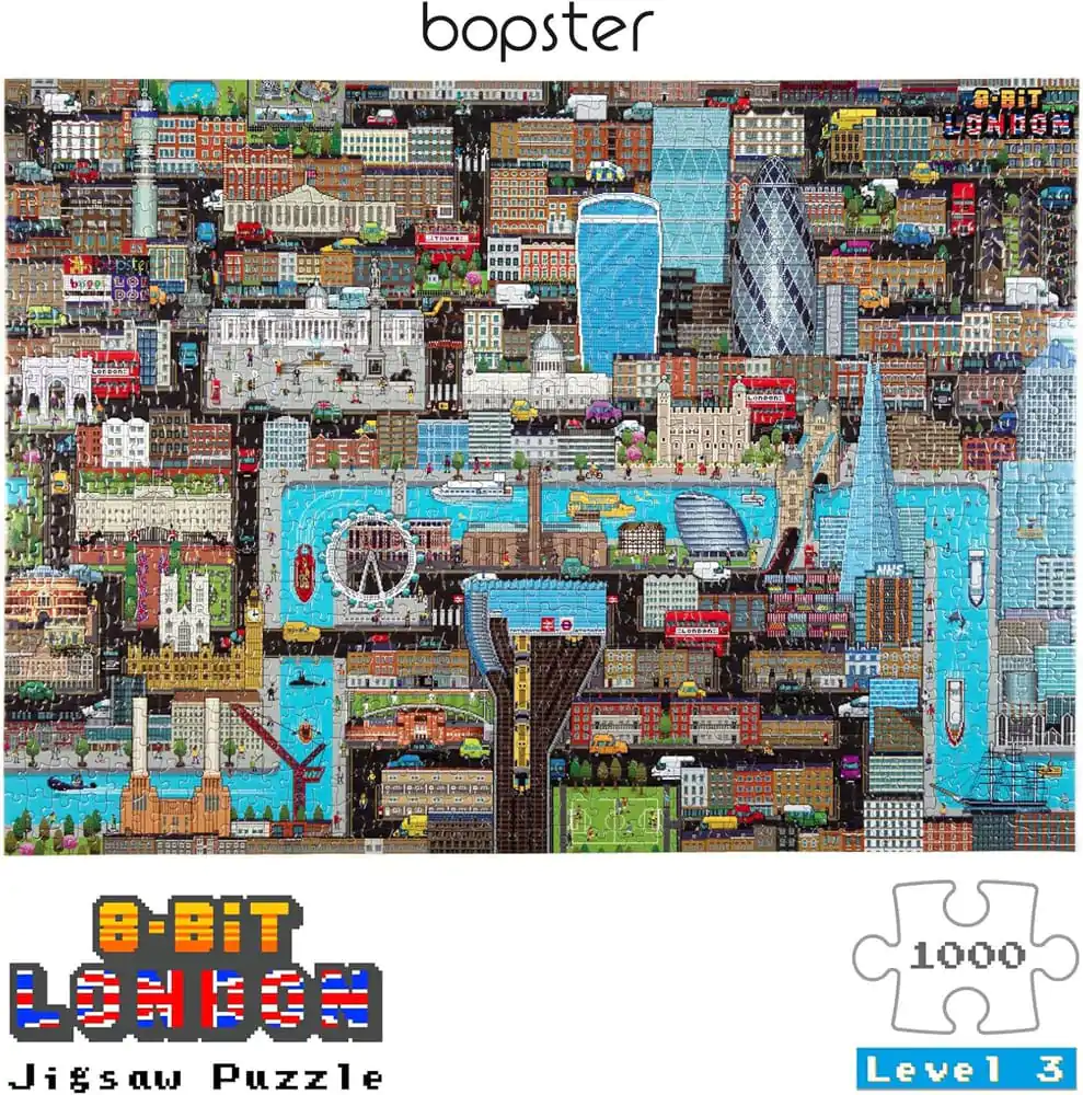 8-Bit Pixel Puzzle Londýn Úroveň 3 1000 dílků fotografii produktu