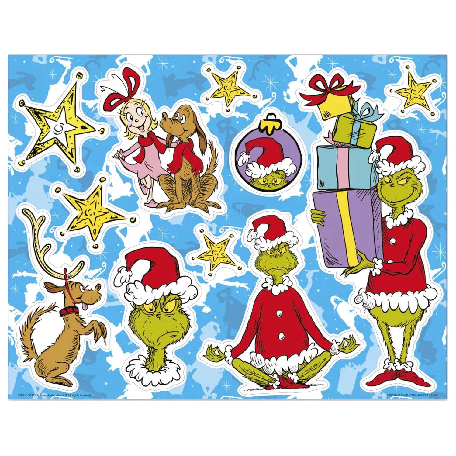 The Grinch Dr Seuss Sada samolepek na okno XL fotografii produktu