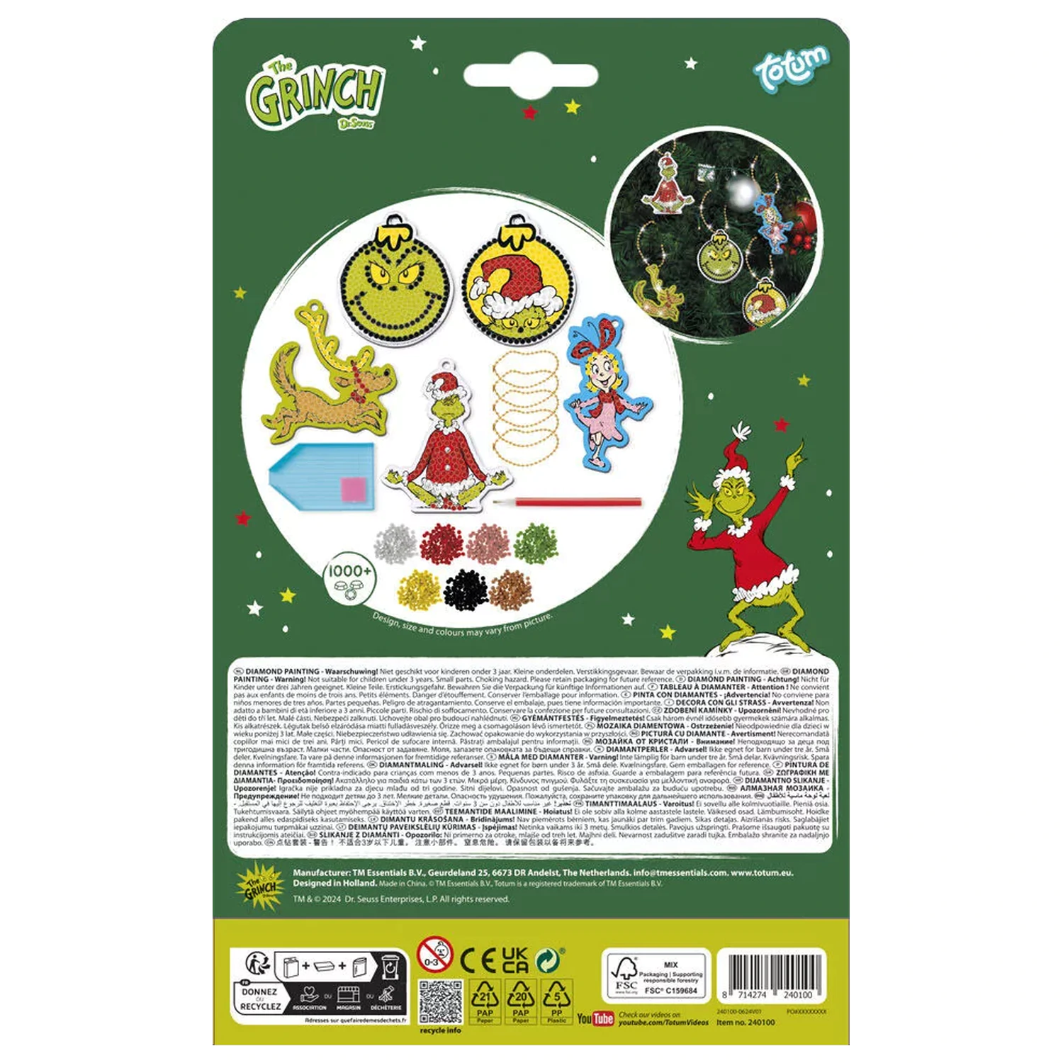 The Grinch Dr. Seuss Diamond Eye sada s ramínkem fotografii produktu
