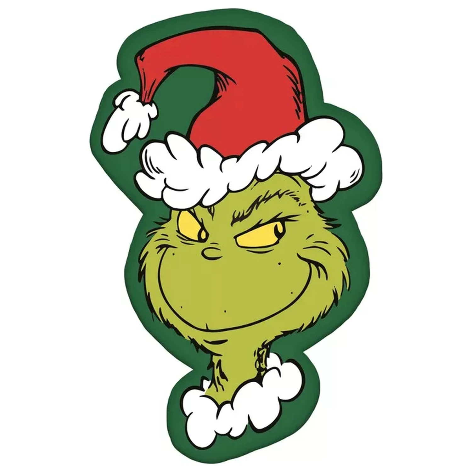 The Grinch Green Smile Tvarovaný Dekorační Polštář, 36x23 cm fotografii produktu