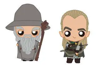 Lord of the Rings Pokis Gumové Minifigurky Gandalf & Legolas 6 cm fotografii produktu