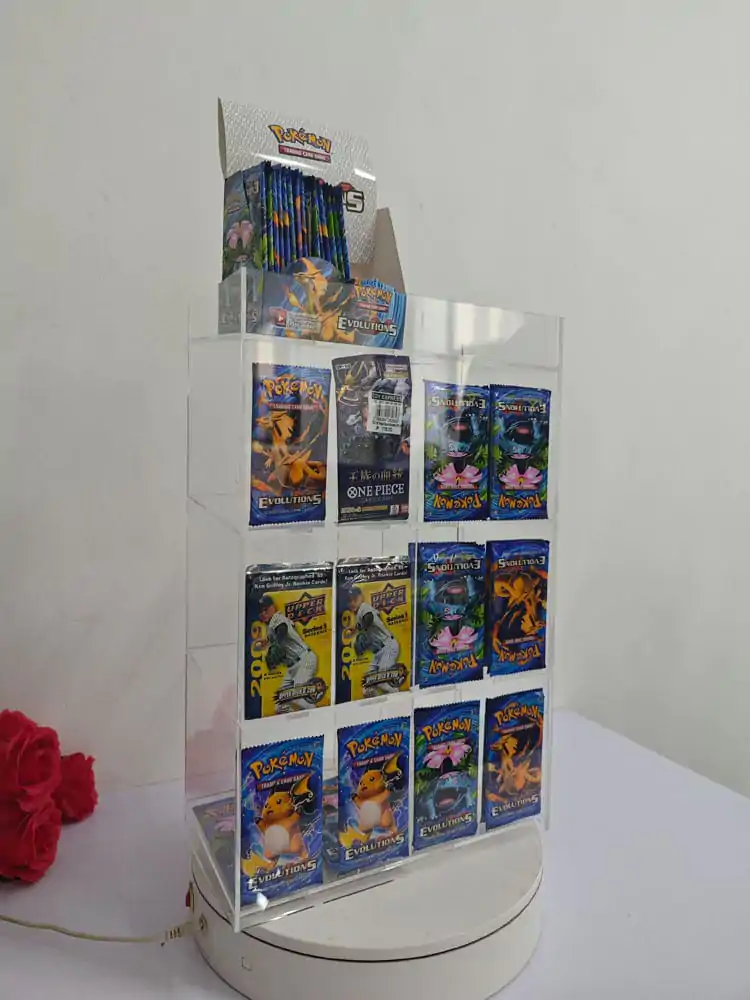 Akrylový pultový display pro boostery sběratelských karet fotografii produktu