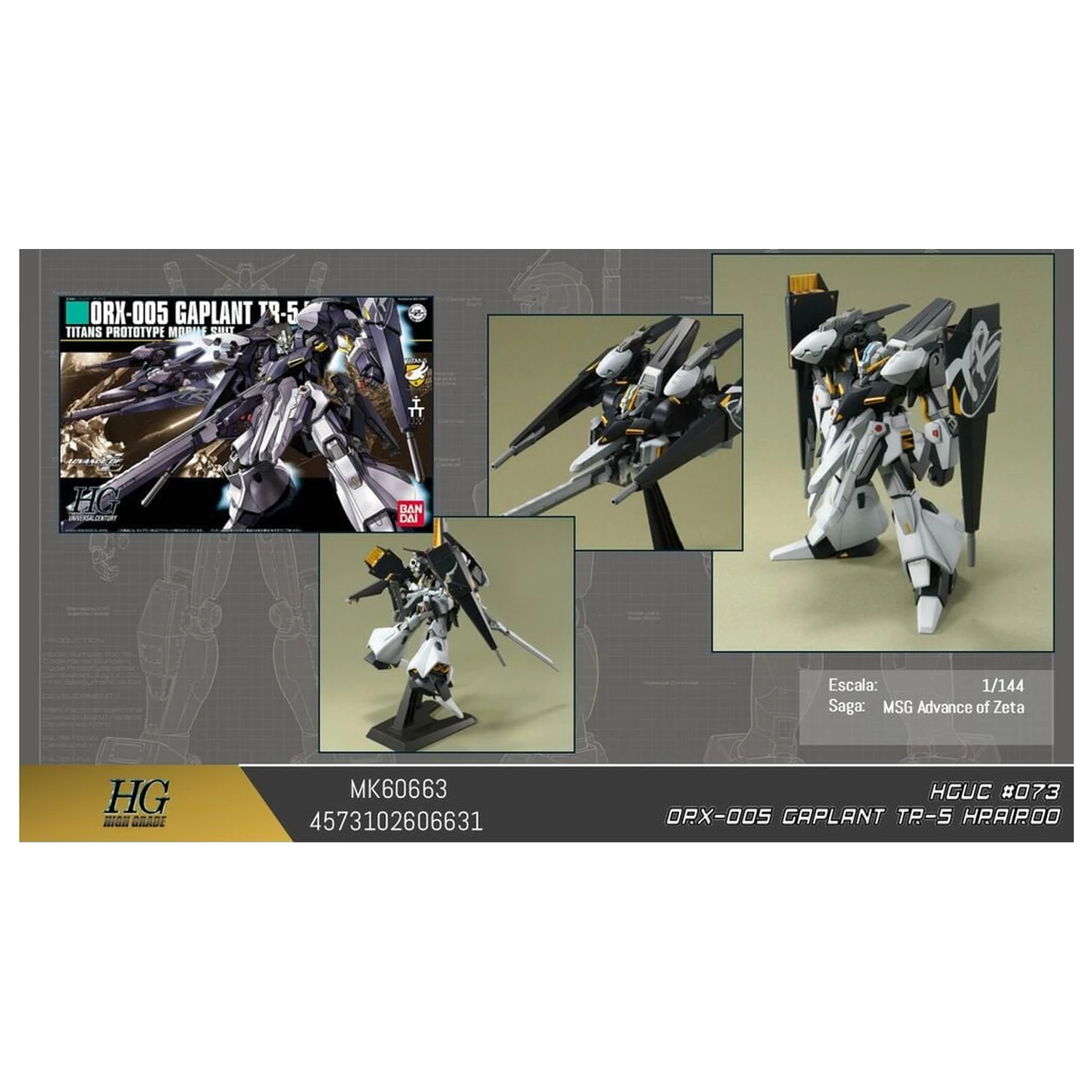 Advance of Zeta The Flag of Titans ORX-005 Gaplant TR-5 Hrairoo Model Kit HGUC 1/144 fotografii produktu