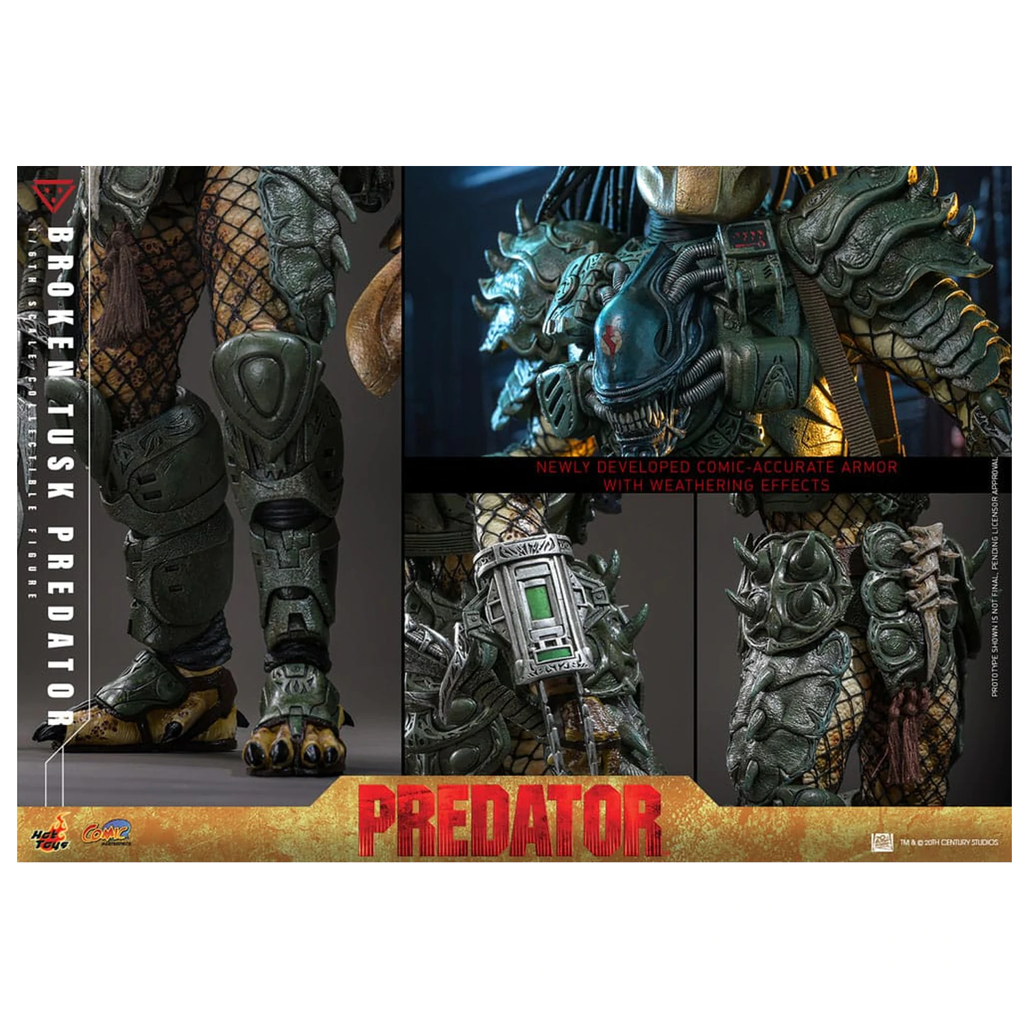 Alien vs. Predator Komiksový Masterpiece Akční figura 1/6 Broken Tusk Predator 35 cm fotografii produktu