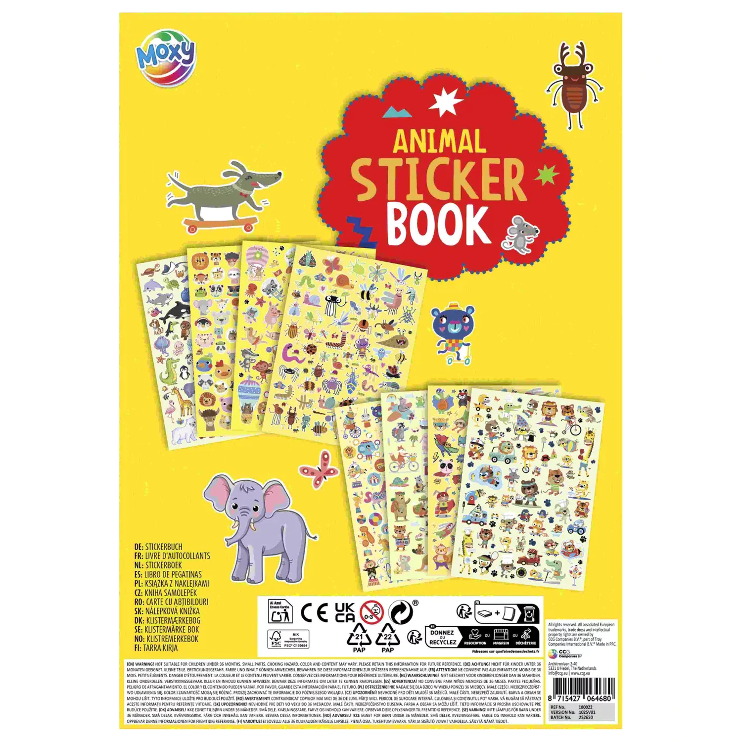 Animal Yellow Sticker balení, 8 listů fotografii produktu