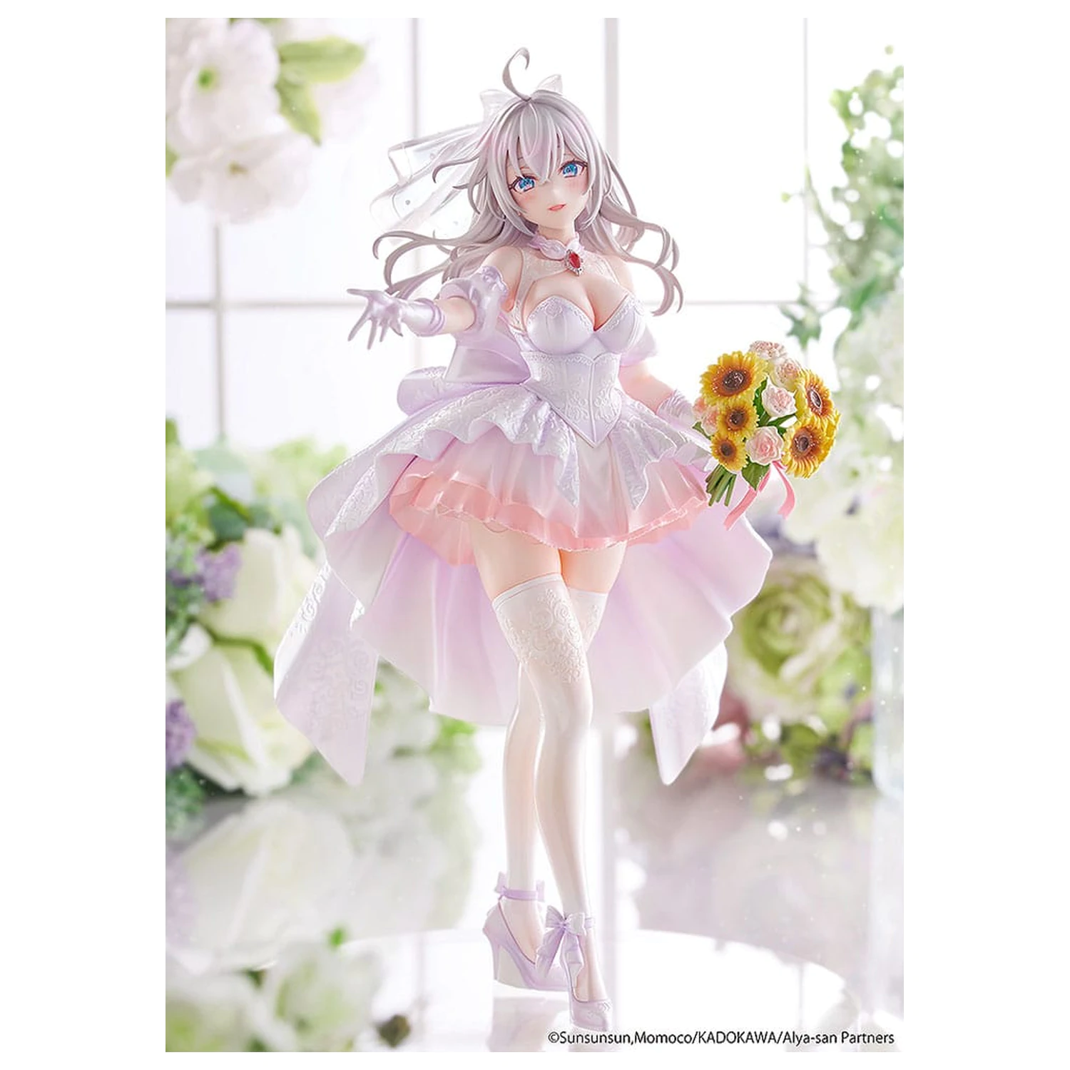 Alya Sometimes Hides Her Feelings in Russian Statue 1/7 Alisa Mikhailovna Kujou Wedding Dress Ver. 24 cm fotografii produktu