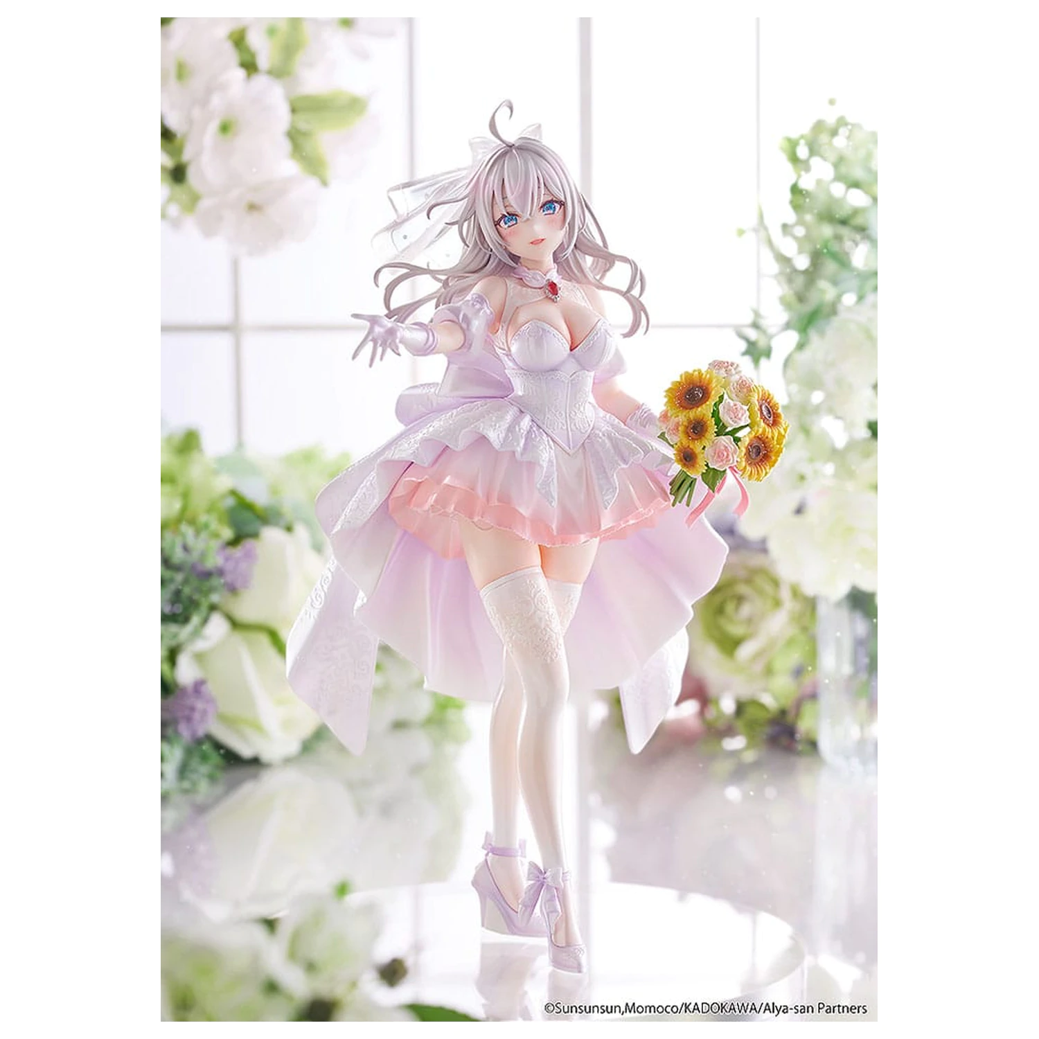Alya Sometimes Hides Her Feelings in Russian Statue 1/7 Alisa Mikhailovna Kujou Wedding Dress Ver. 24 cm fotografii produktu