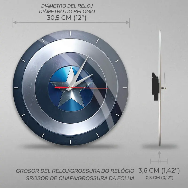 Marvel Captain America nástěnné hodiny fotografii produktu