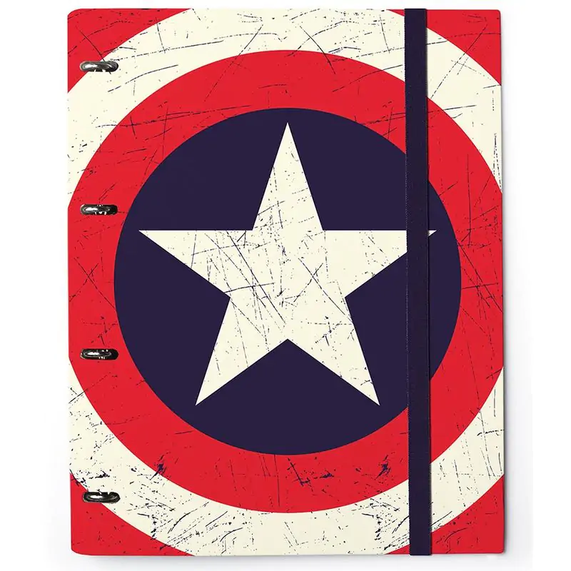 Captain America Marvel čtyřkroužkový pořadač s gumičkou fotografii produktu