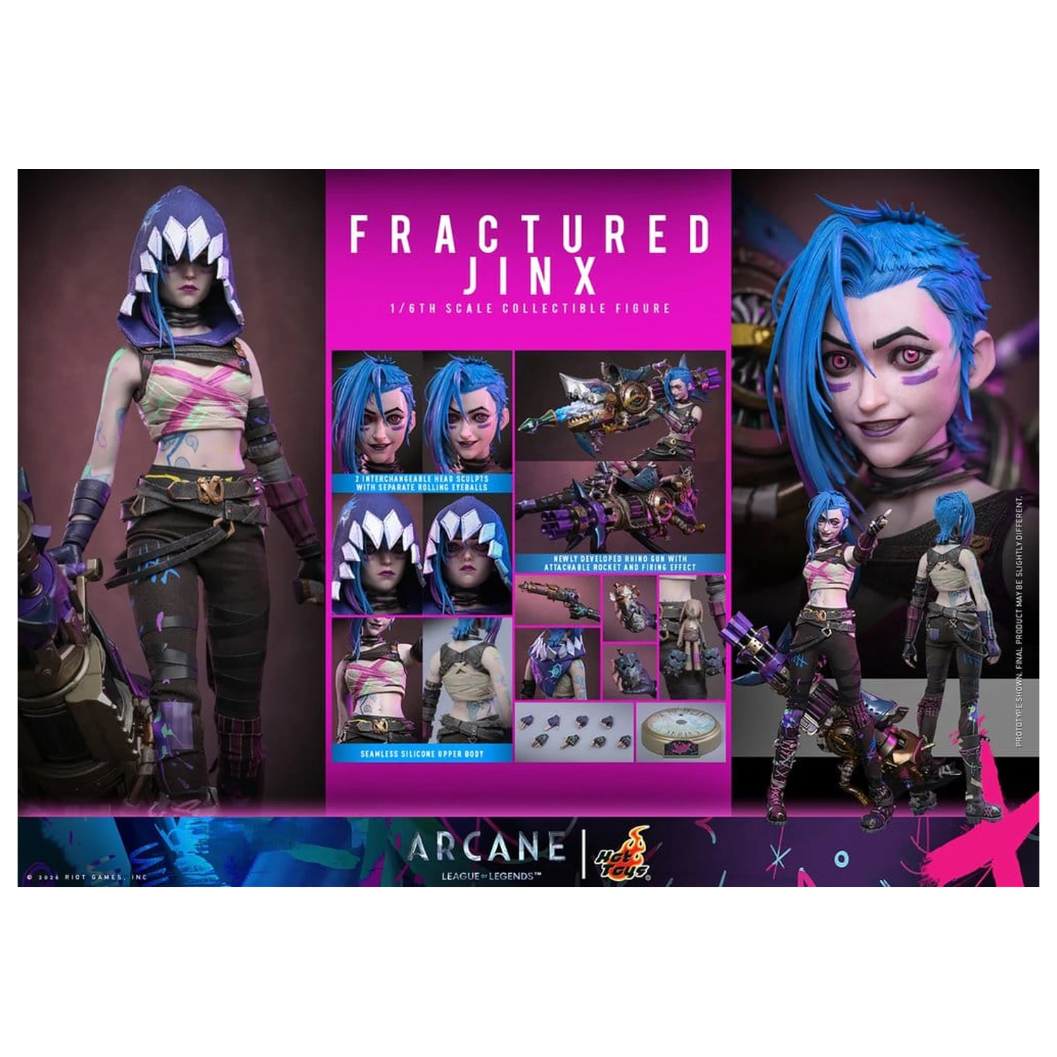 Arcane akční figurka 1/6 Fractured Jinx 28 cm fotografii produktu