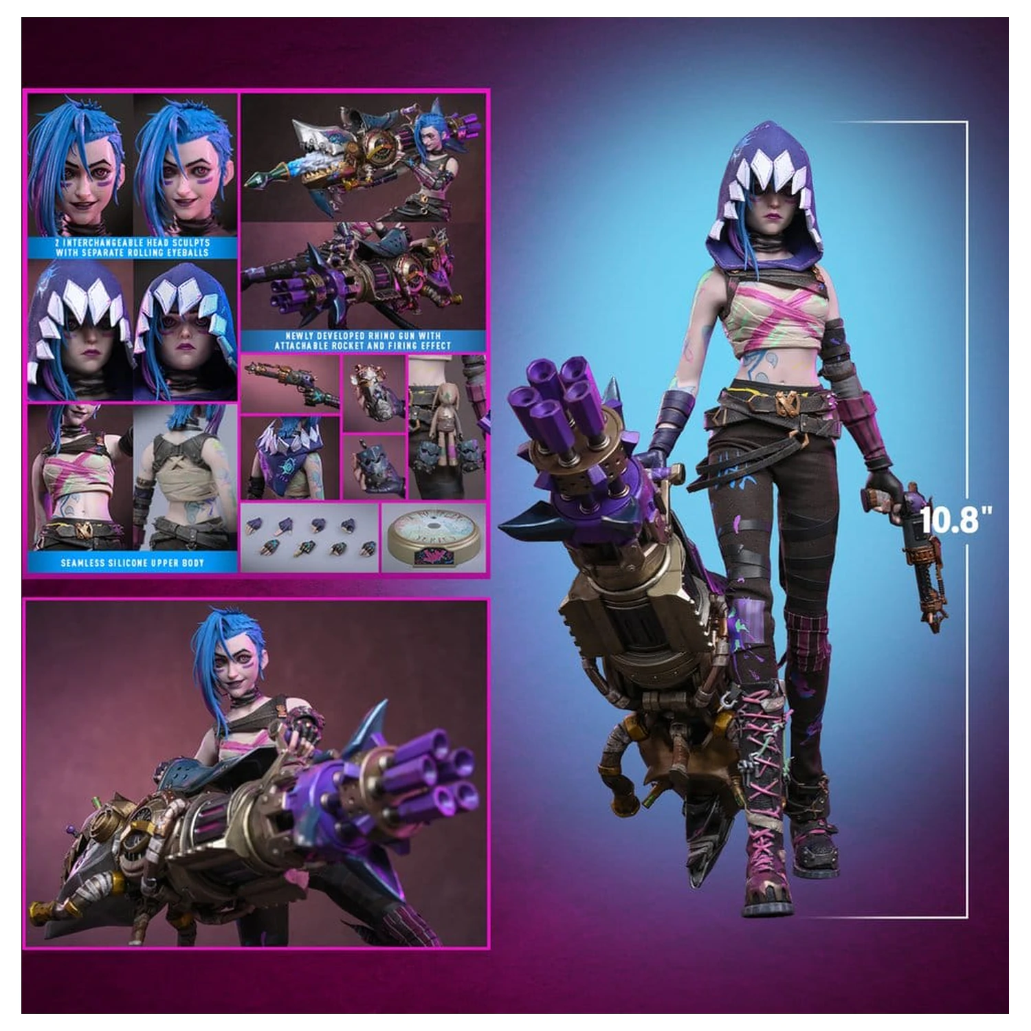 Arcane akční figurka 1/6 Fractured Jinx 28 cm fotografii produktu